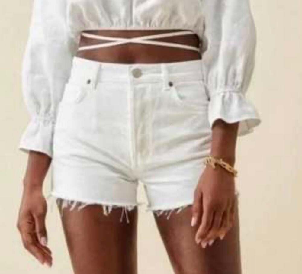 Reformation Dixie High Rise Jean Shorts White Size 24